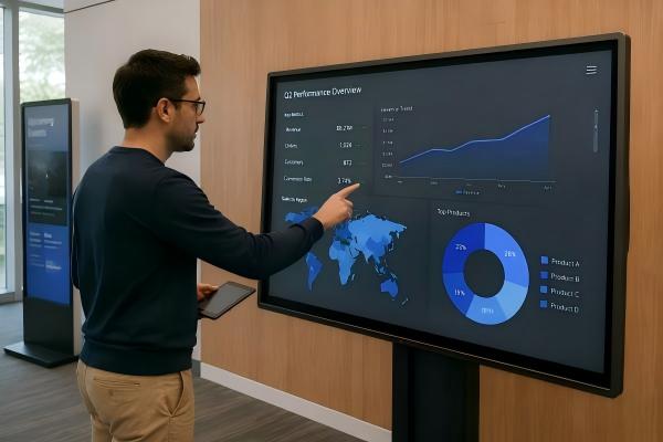 Evaluating displays to see what devices use a touch screen